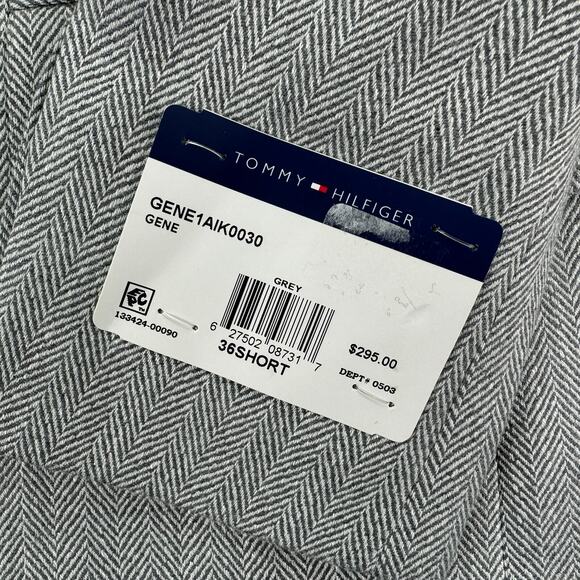 Tommy Hilfiger Mens TH Flex Gene Modern Fit Herringbone Sport Coat Gray 36S - Picture 3 of 5